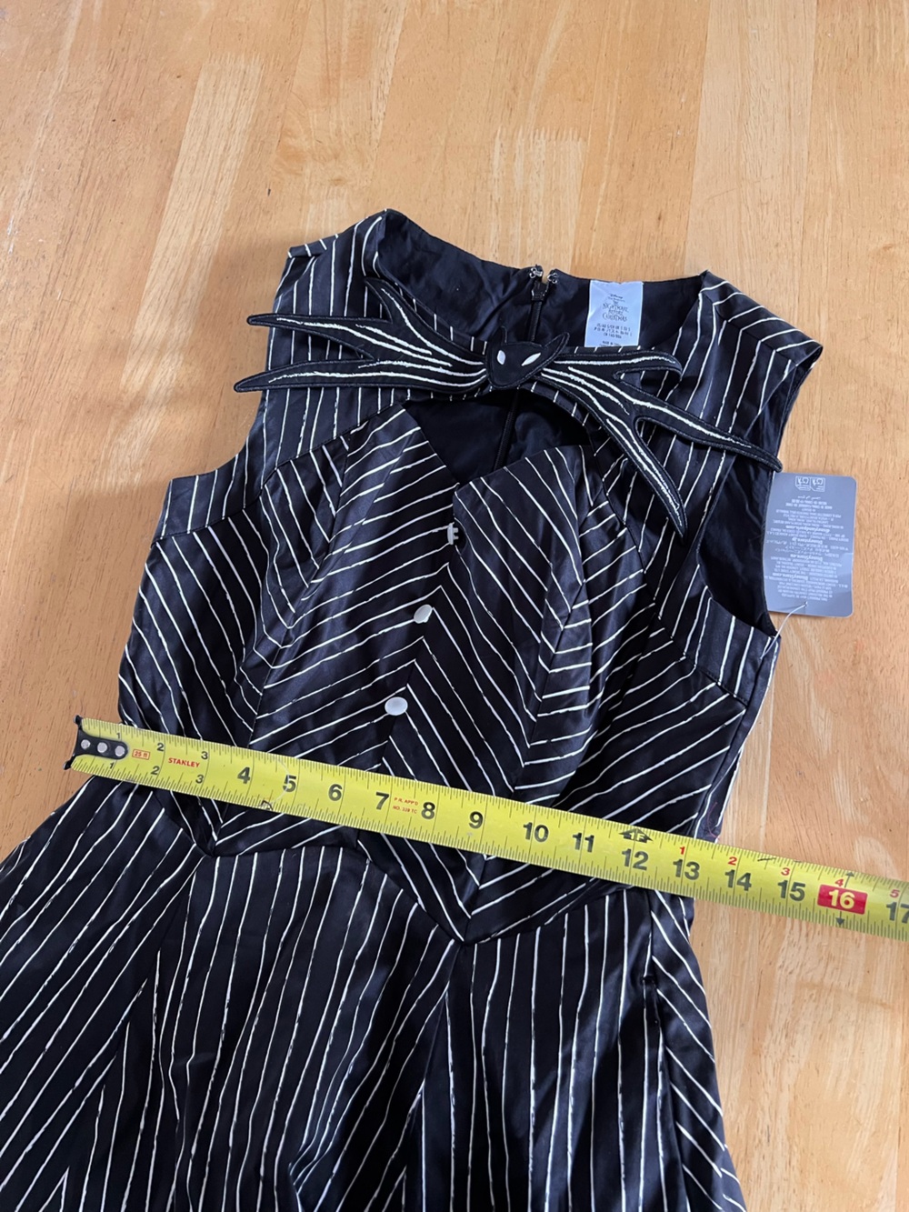 Disney Nightmare Before Christmas black and White Pinstripe Midi Dress - Picture 7 of 10